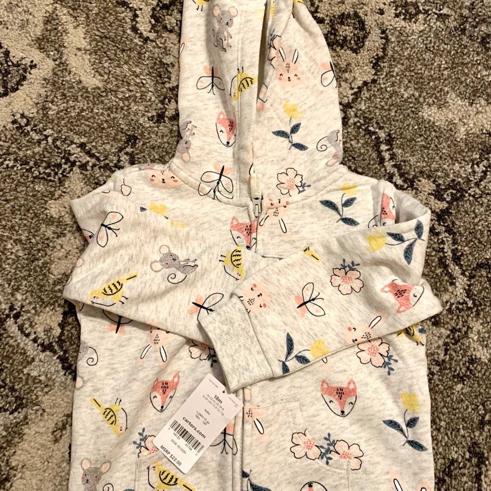 NWT 🌼 🐰 Carter’s Hoodie 🌼 Sz. 18 mos.